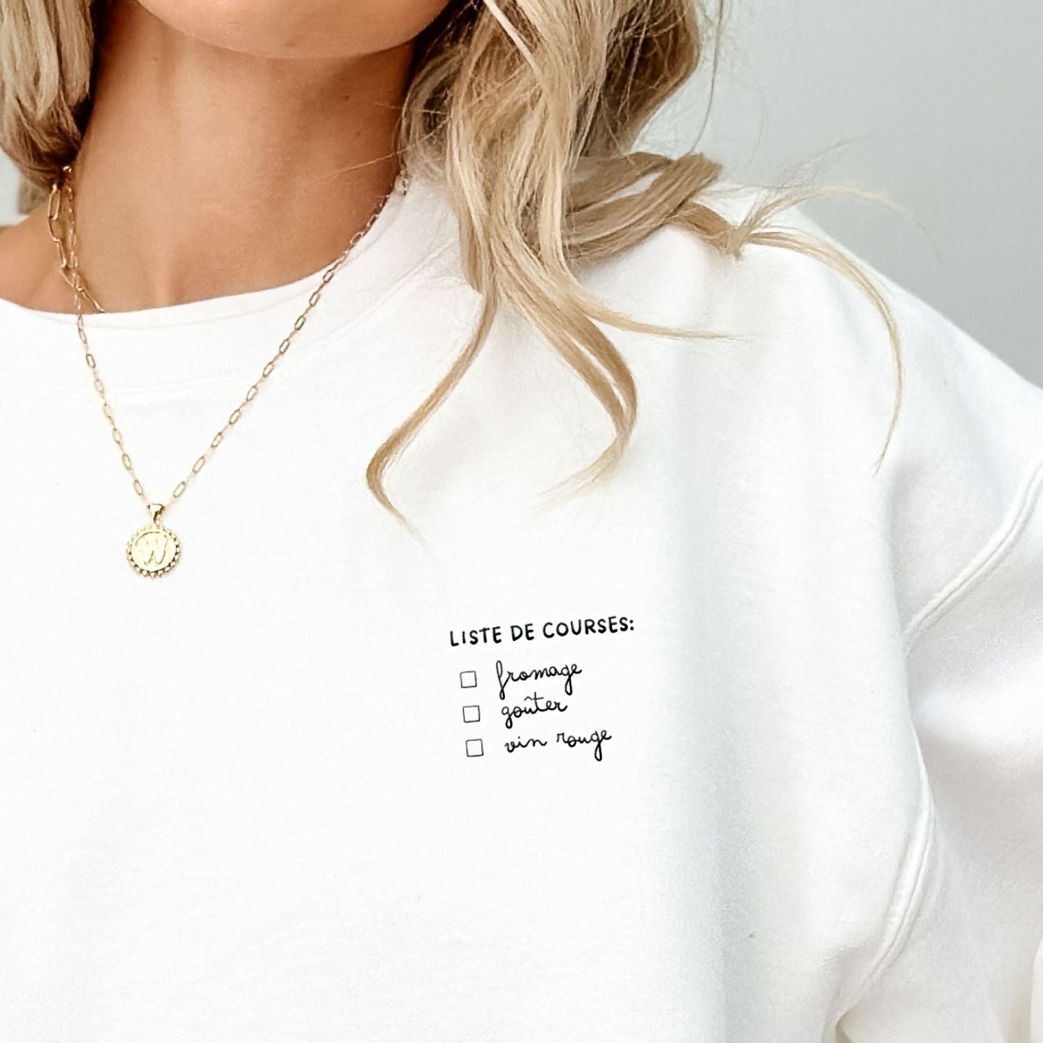 Liste de courses - Sweat Brodé