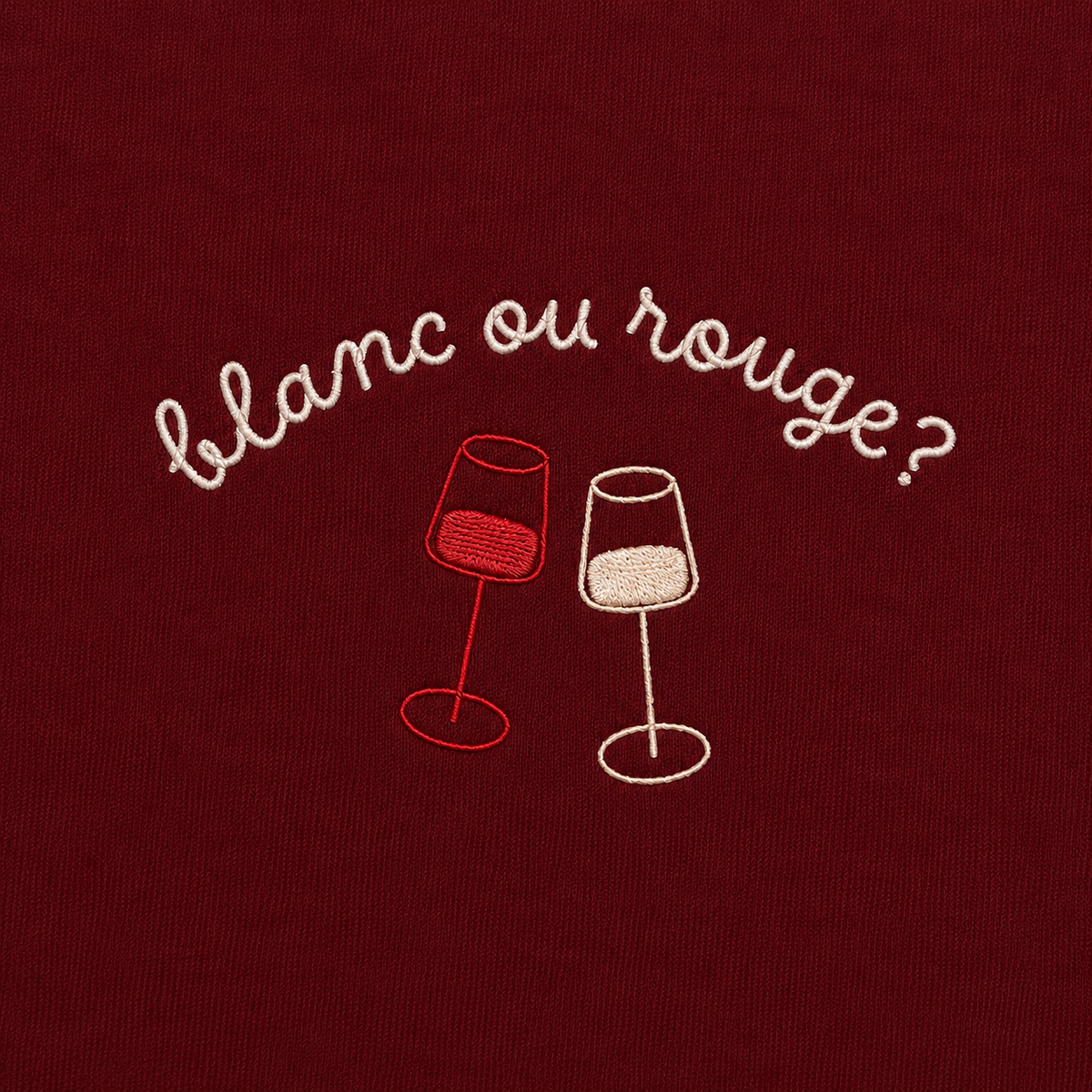 Blanc ou Rouge ? - T-Shirt Brodé