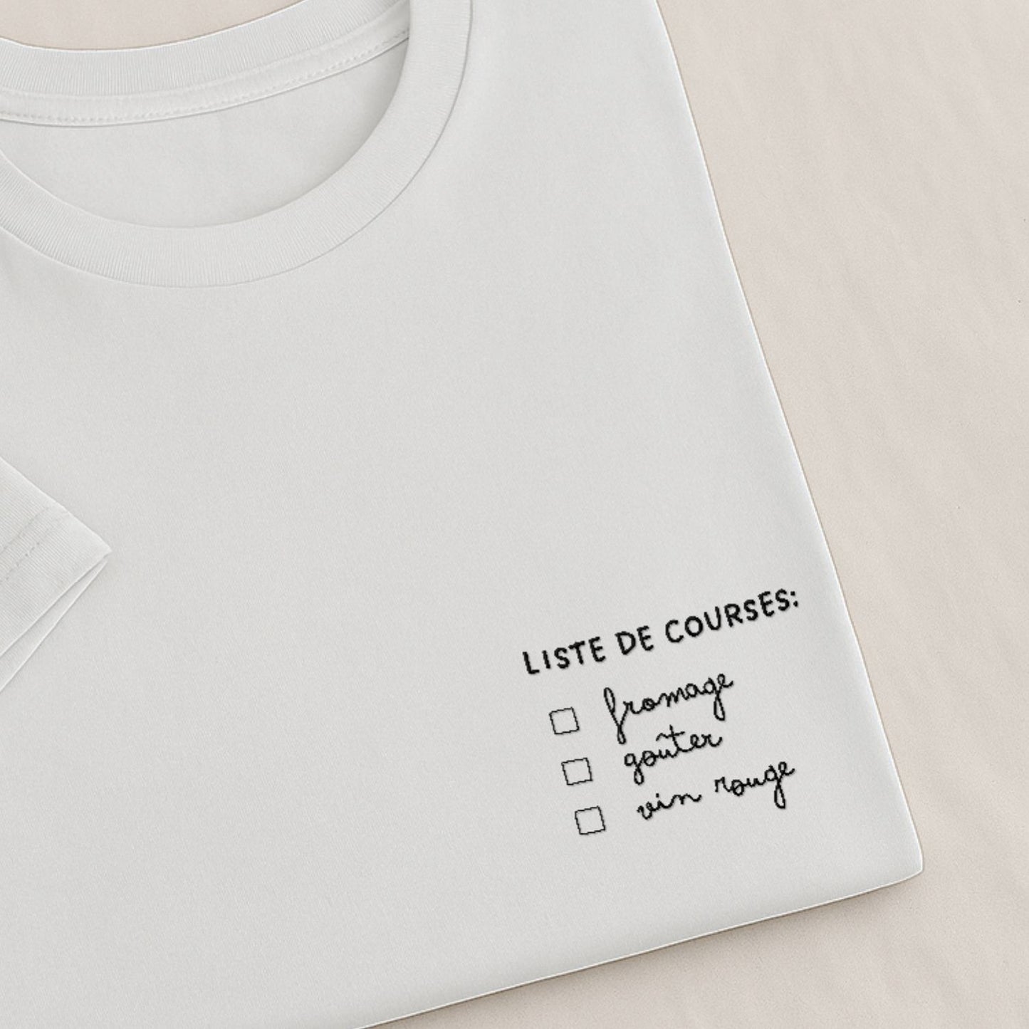 Liste de Courses - T-Shirt Brodé