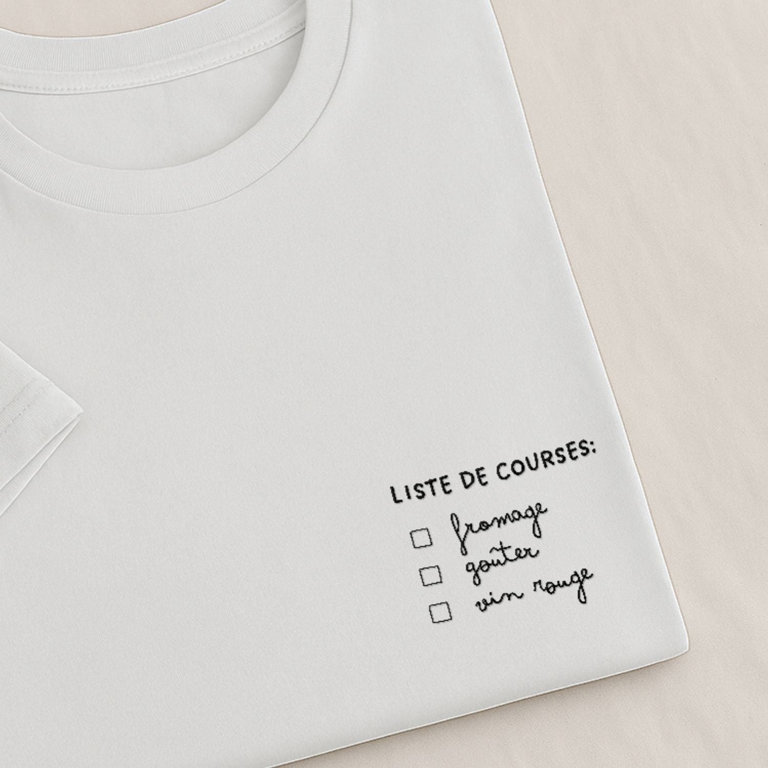 Liste de Courses - T-Shirt Brodé