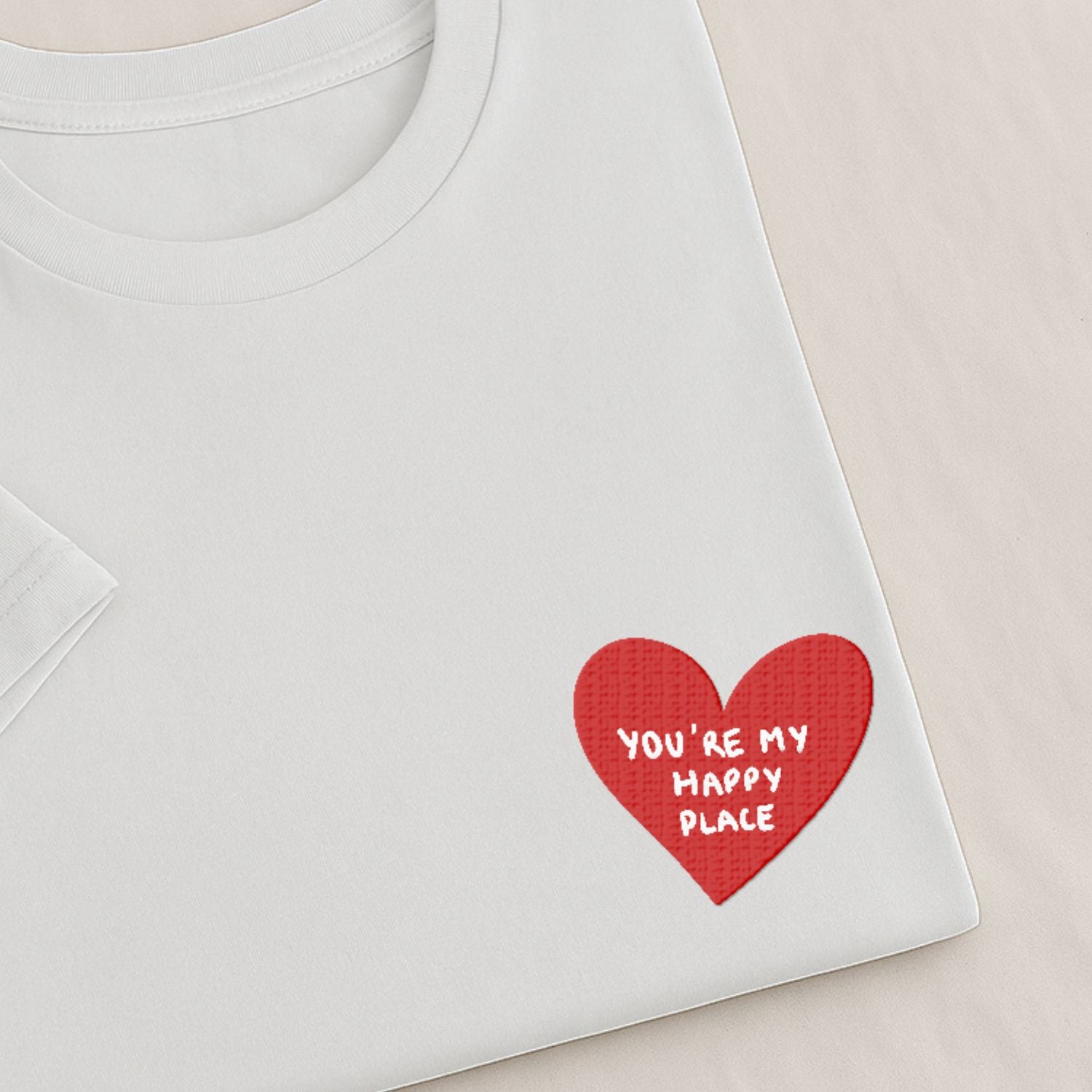 Happy Place - T-Shirt Brodé