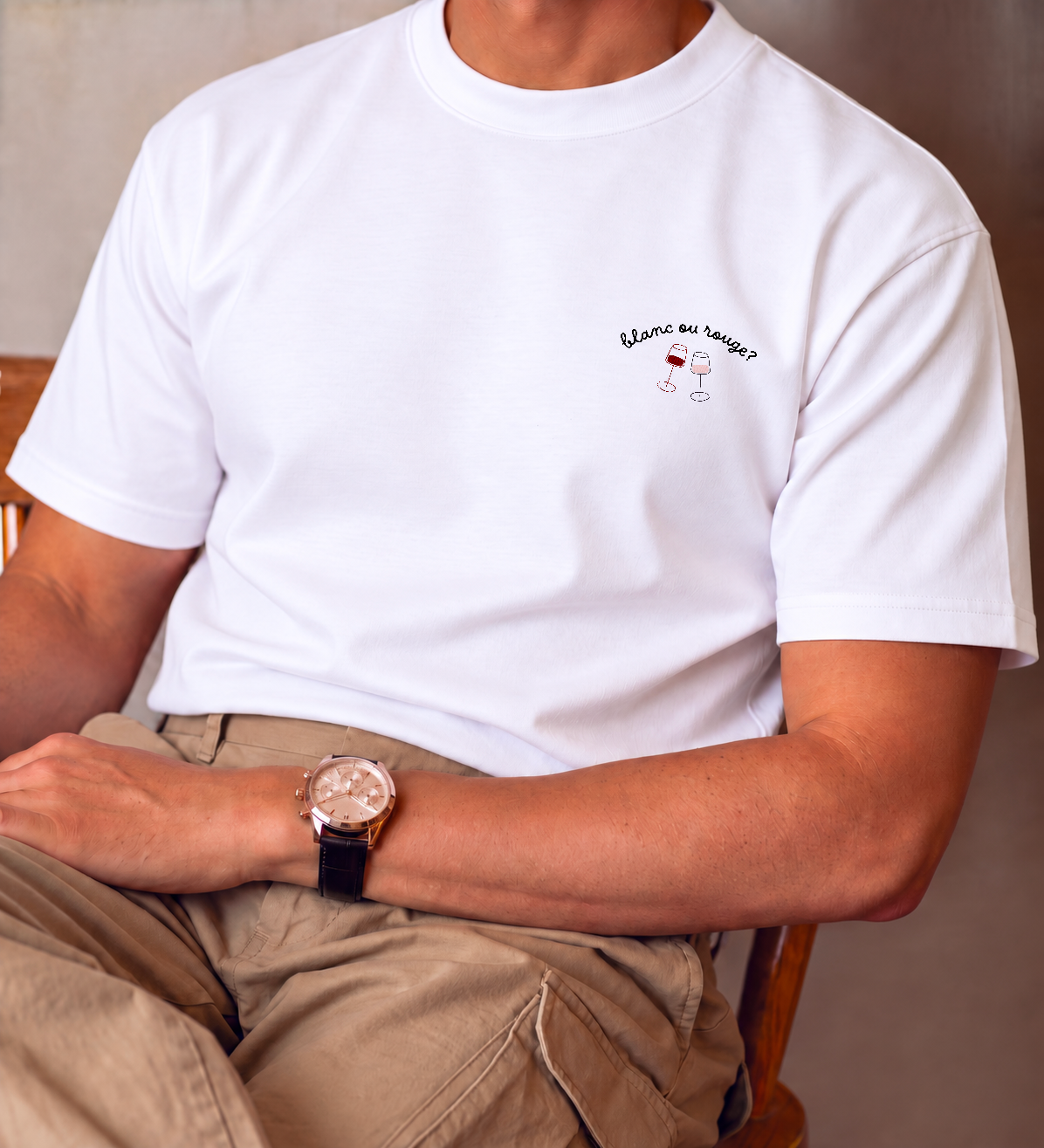 Blanc ou Rouge ? - T-Shirt Brodé