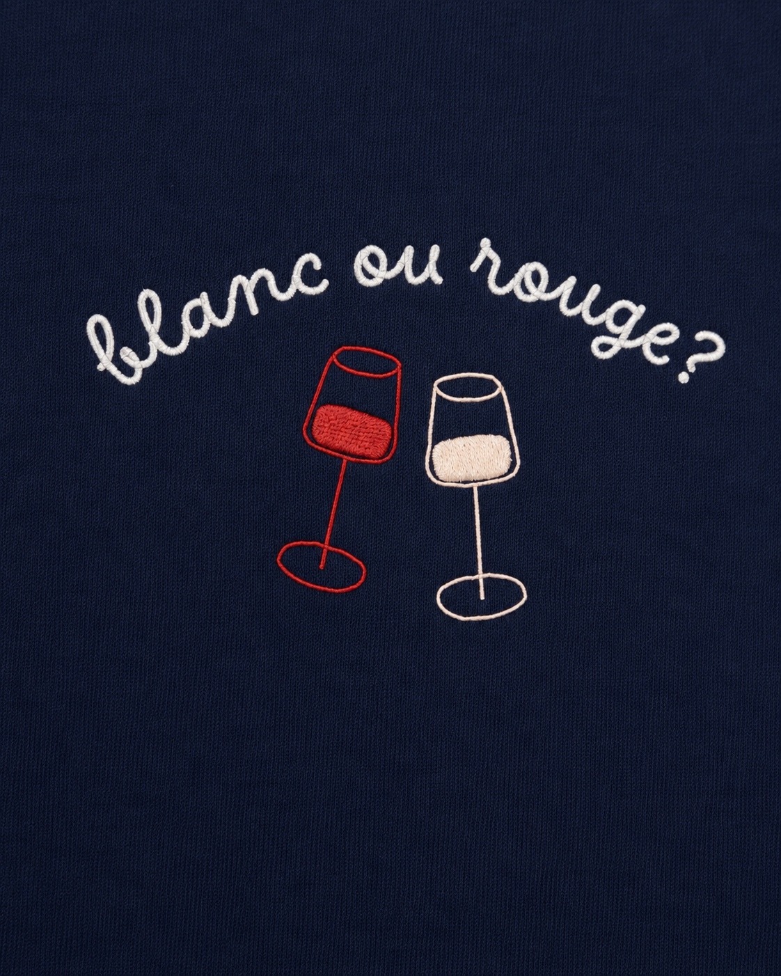 Blanc ou Rouge ? - T-Shirt Brodé