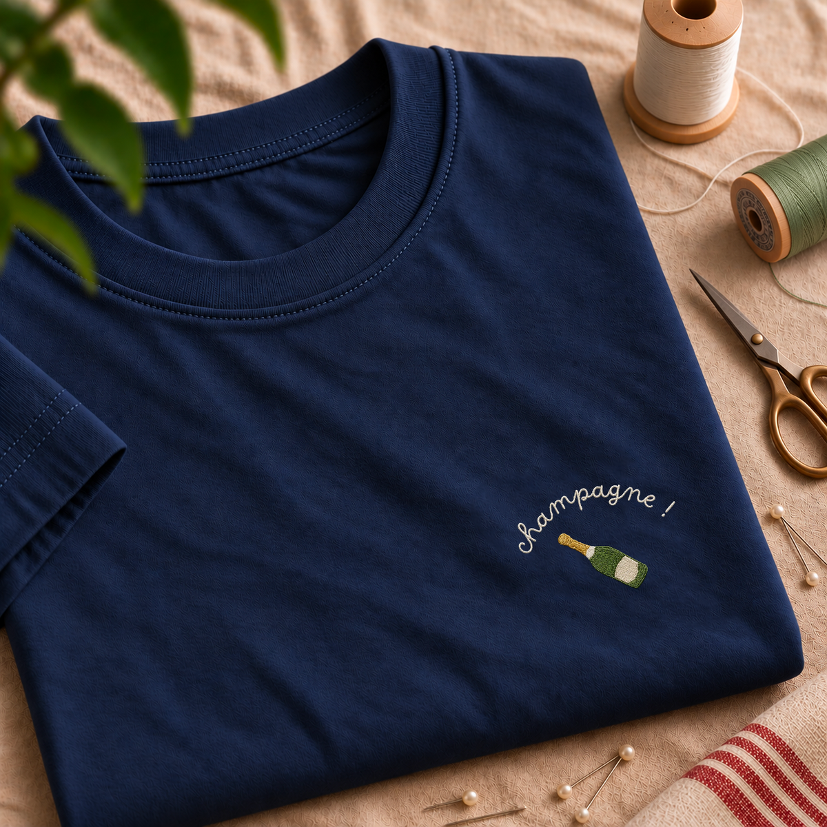 Champagne! - T-Shirt Brodé