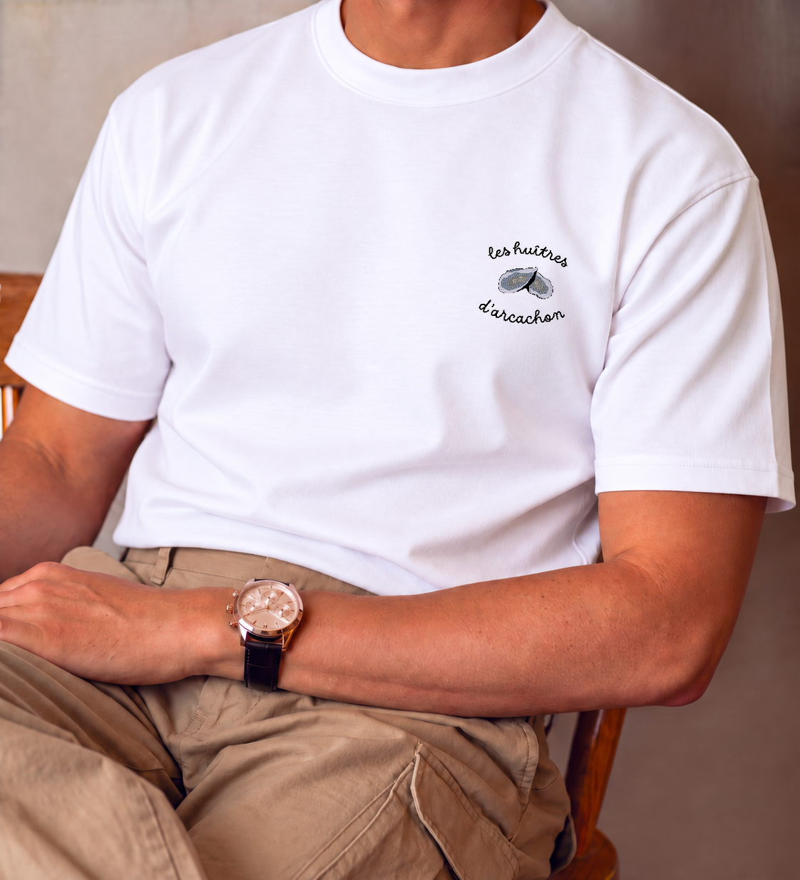 Huitres d'Arcachon - T-Shirt Brodé