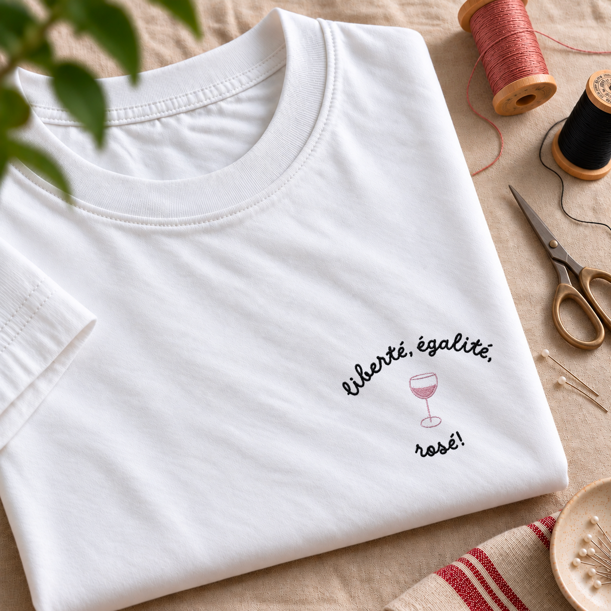 Liberté, Égalité, Rosé - T-Shirt Brodé