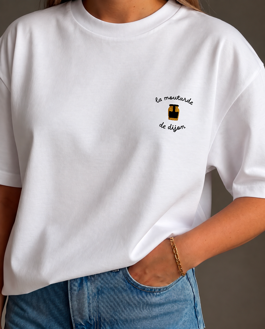 Moutarde de Dijon - T-Shirt Brodé