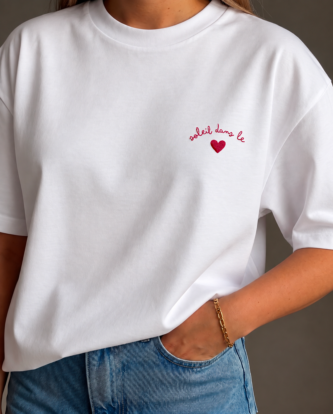 Soleil dans le Coeur - T-Shirt Brodé
